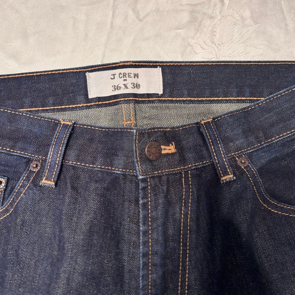 J. Crew Men's Dark Blue Straight Jeans